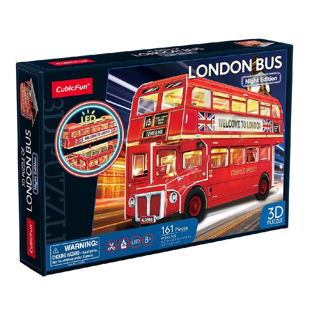 Cubicfun London Bus Night Edition With Led Lighting (161 Pieces)