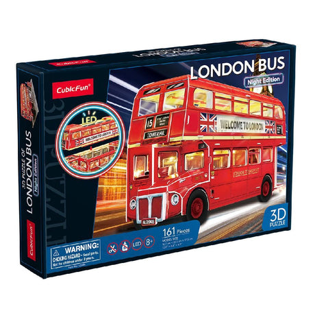 Cubicfun London Bus Night Edition With Led Lighting (161 Pieces)