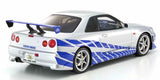Kyosho 1:12 Resin Nissan Gt-R 2001 Fast & Furious Silver/Blue Stripes