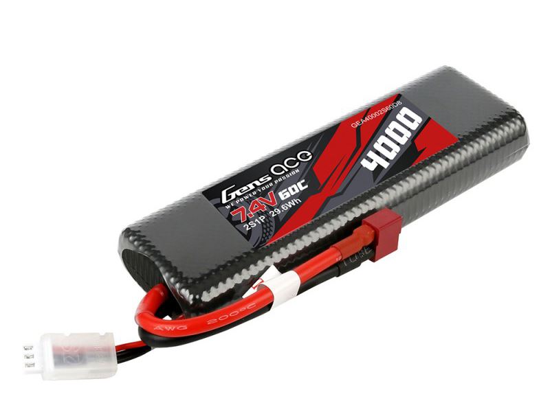 Gens Ace Li-Po Car Hard Case 2S 7.4V 4000mAh 60C Bashing with T-Type