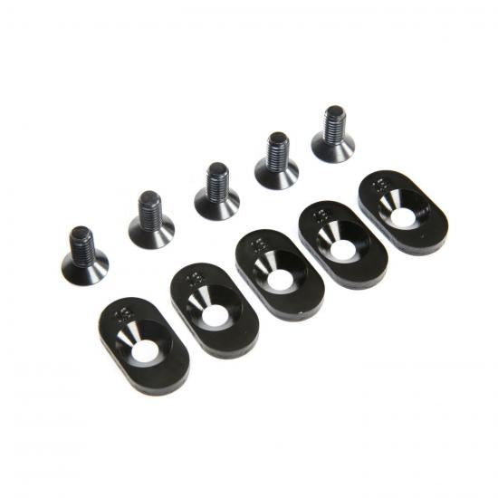 Losi EngineMntInsert&Screws, BLK, 18T(5): 5ive-T 2.0 (Losi252099)
