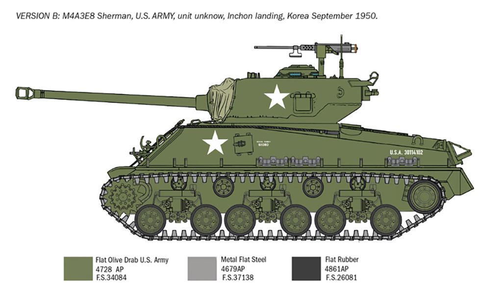 Italeri M4A3E8 Sherman Korean War