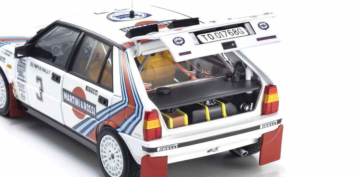Kyosho 1:18 Lancia Delta Hf 4Wd Olympus Rally 1987 Martini Rossi Nr.3