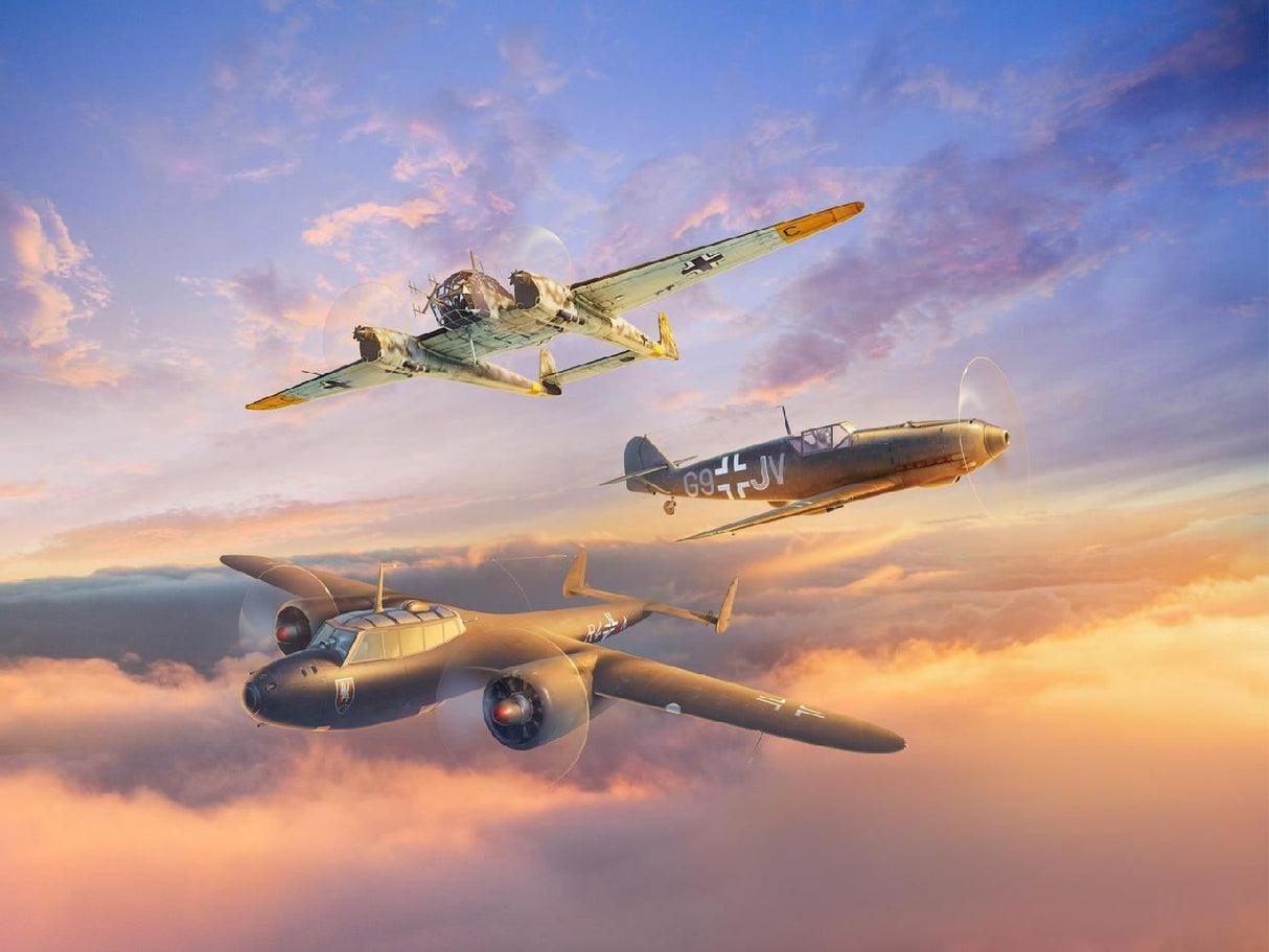 Icm Set Of 3 Luftwaffe Night Fighters (Bf 109E-4, Do 172-10 Kauz Ii, Fw 189A-1)