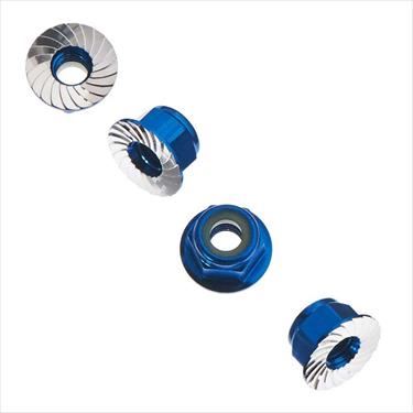 AXIAL Wheel Nut M4 Serrated Blue (4)