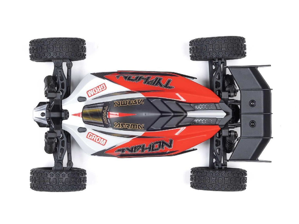 Arrma 1/18 Typhon GROM 4wd Smart RTR w/Lipo Batt/USB Chg Red/White