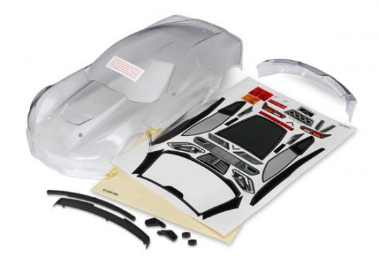 Traxxas Body Chevrolet Corvette Z06 (clear requires painting)/ decal sheet (includes side mirrors spoiler mounting hardware)