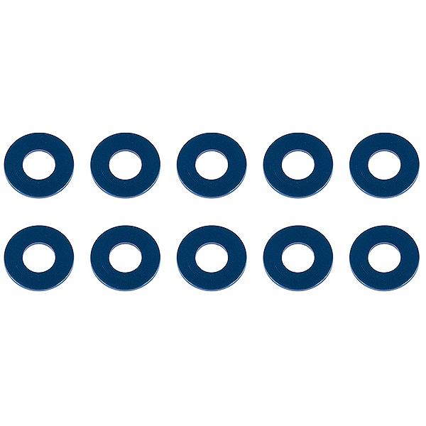 Associated Washers 7.8 X 3.5 X 0.5mm Blue Aluminium (10)