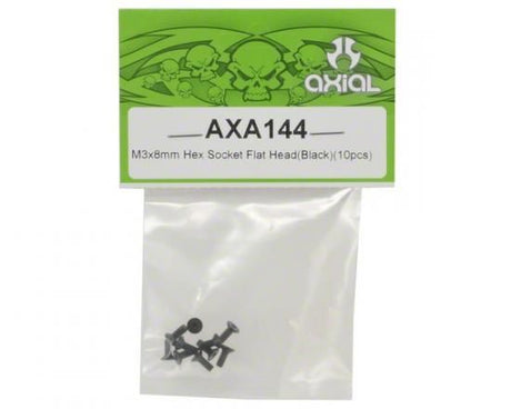AXIAL Hex Flat Head M3X8mm Black (10)