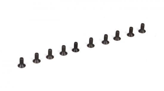 TLR Flat Head Screws, M2.5 x 6mm (10)