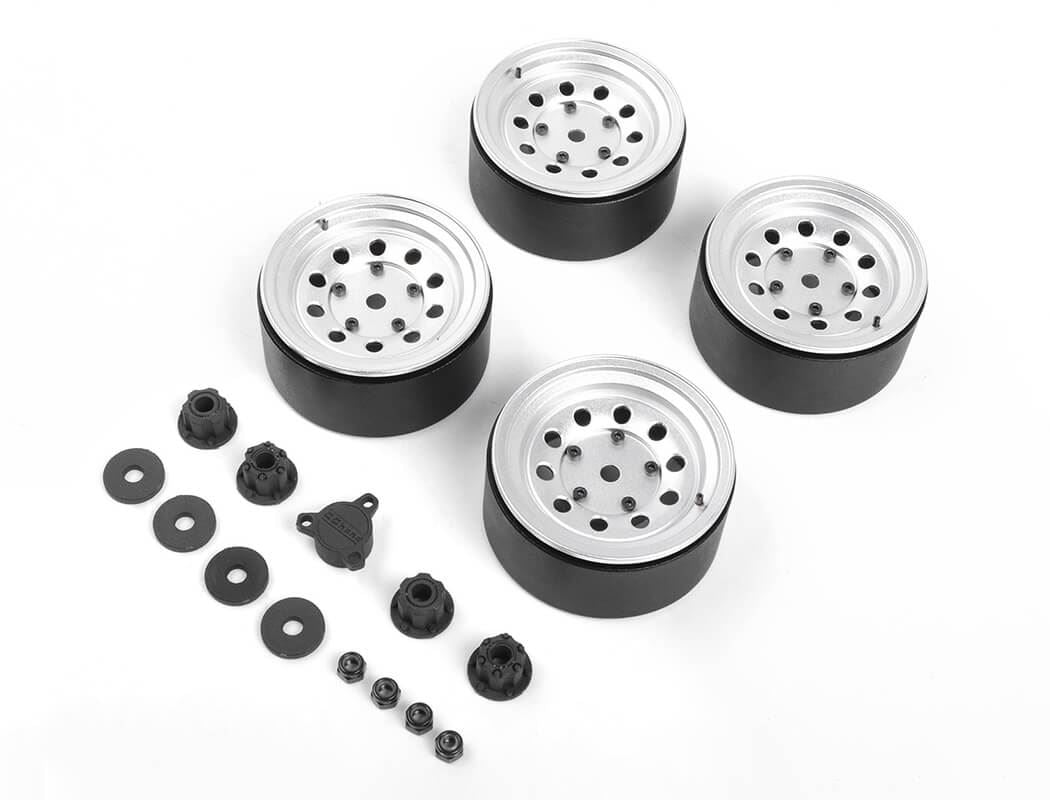 RC4WD BURATO 2.2  BEADLOCK WHEELS W/ CENTER CAPS (SILVER)