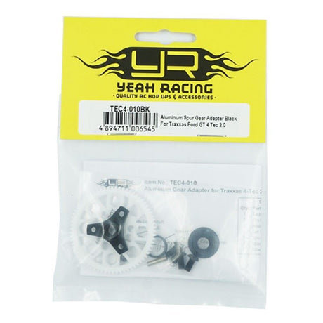 Yeah Racing Aluminum Spur Gear Adapter Black For Traxxas Ford GT 4 Tec 2.0