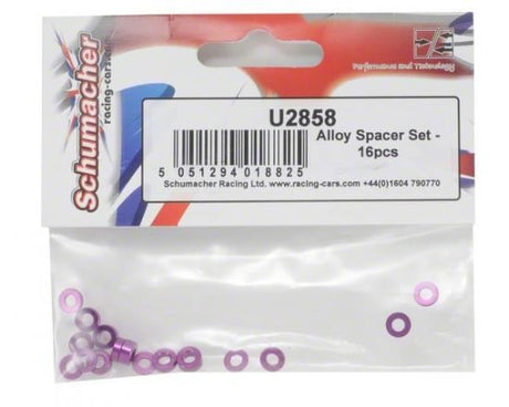 Schumacher Alloy M3x6 Spacer Set;0.5;1;2;3mm - 16pcs