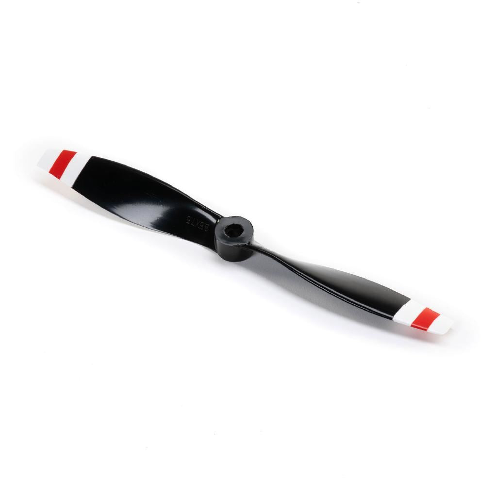 E Flite 9.5 X 7.5 Ccw Right Propeller, Black With Red And White Tips