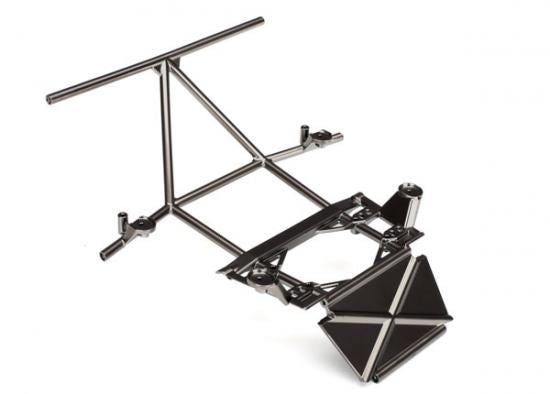 TRAXXAS Tube chassis, center section, front (satin black chrome-plat