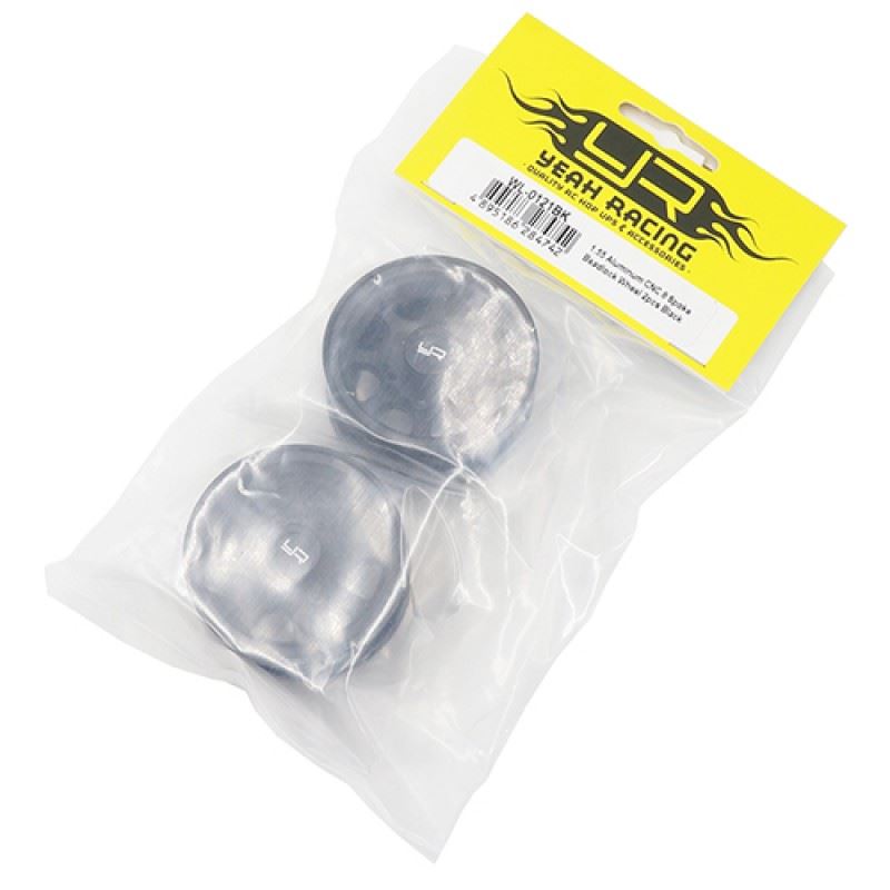 Yeah Racing 1.55 Aluminum CNC 8 Spoke Beadlock Wheel 2pcs Black Ver 2