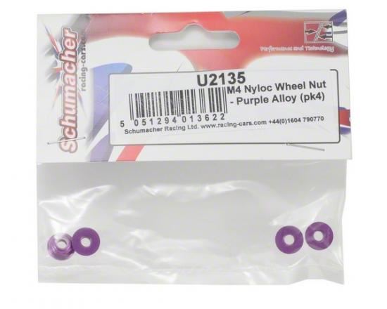 Schumacher M4 Nylock Flanged Wheel Nut - Purple Alloy (pk4)