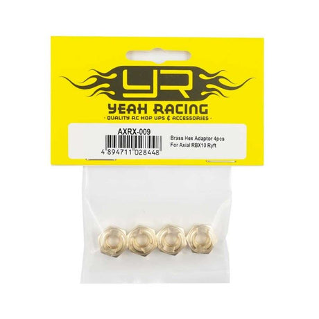 Yeah Racing Brass 8mm Hex Adaptor 4pcs For Axial RBX10 Ryft