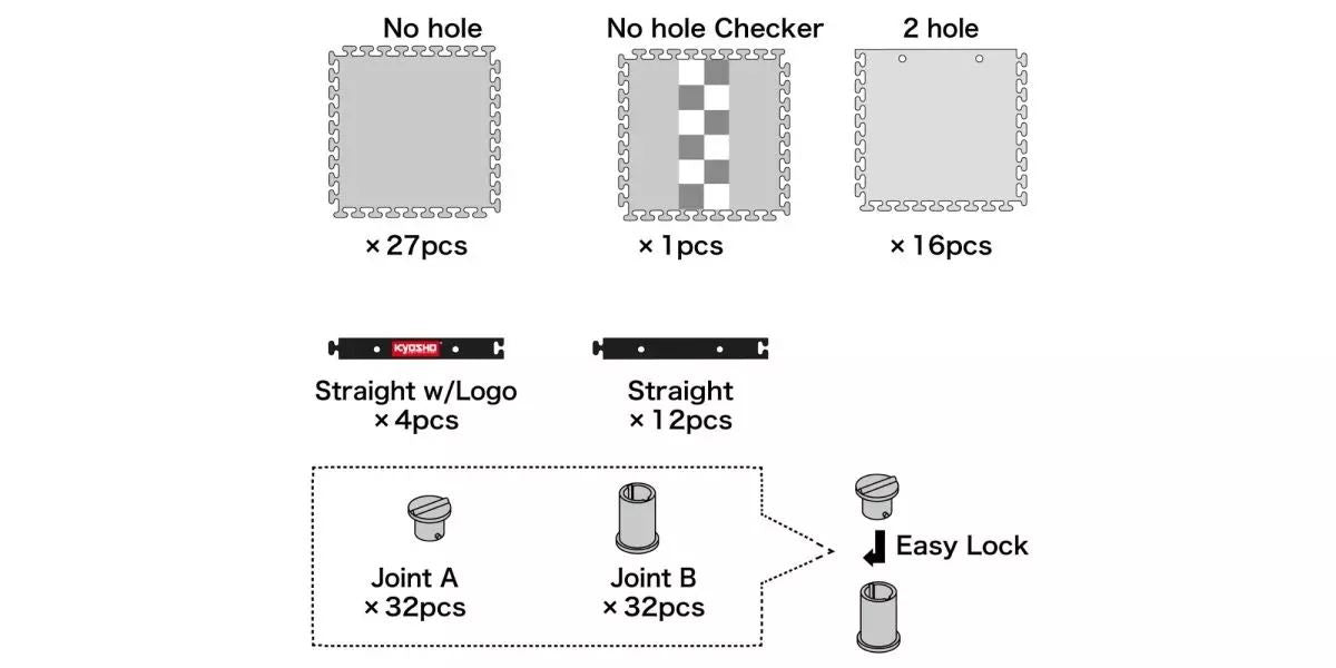 Kyosho Mini-Z Carpet Track 50 Expansion Set (44Pcs - 50X50)