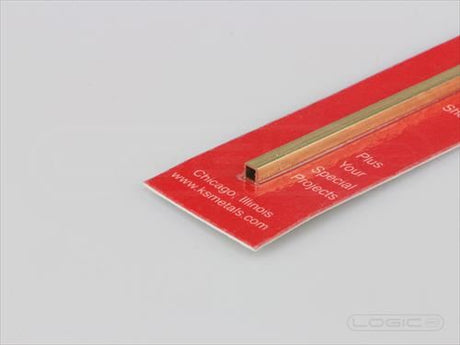 KS 12" Square Brass Tube 1/8" (Pk1) .014 Wall