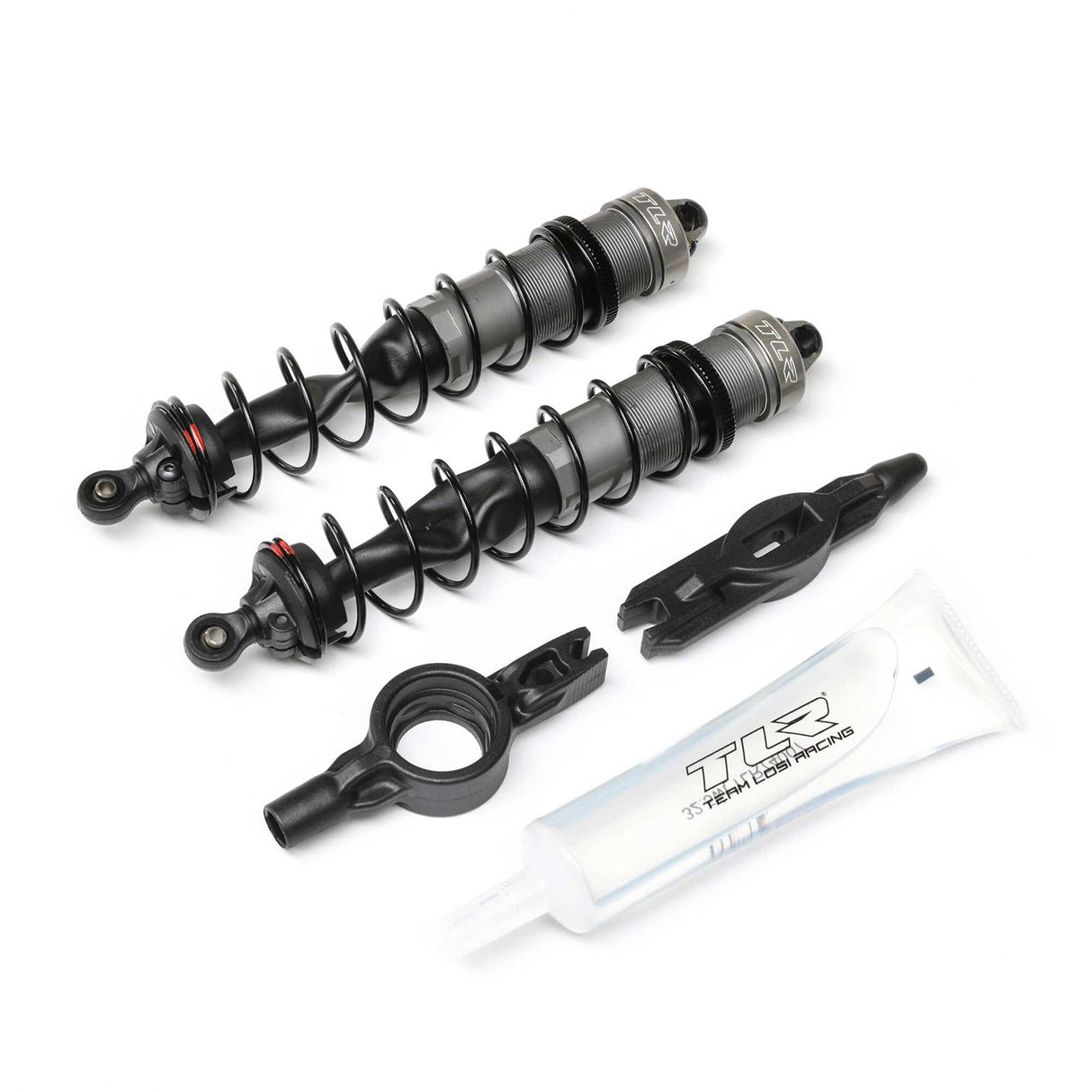 TLR Rear Shock Set, 135mm, Assembled (2): 8XT