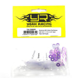 Yeah Racing Aluminum M3 X 6Mm Flat Washer 0.25 / 0.5 / 1 / 1.5 / 2 / 2.5 / 3Mm 10Pcs Set Purple