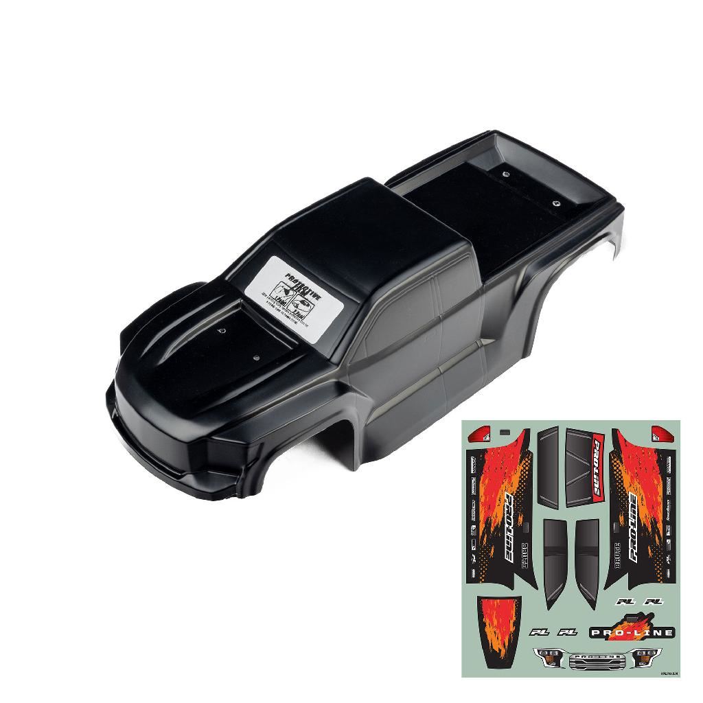 Pro-Line 1/16 Pre-Cut Truck Body Tough Color Black: Traxxas Mini Maxx