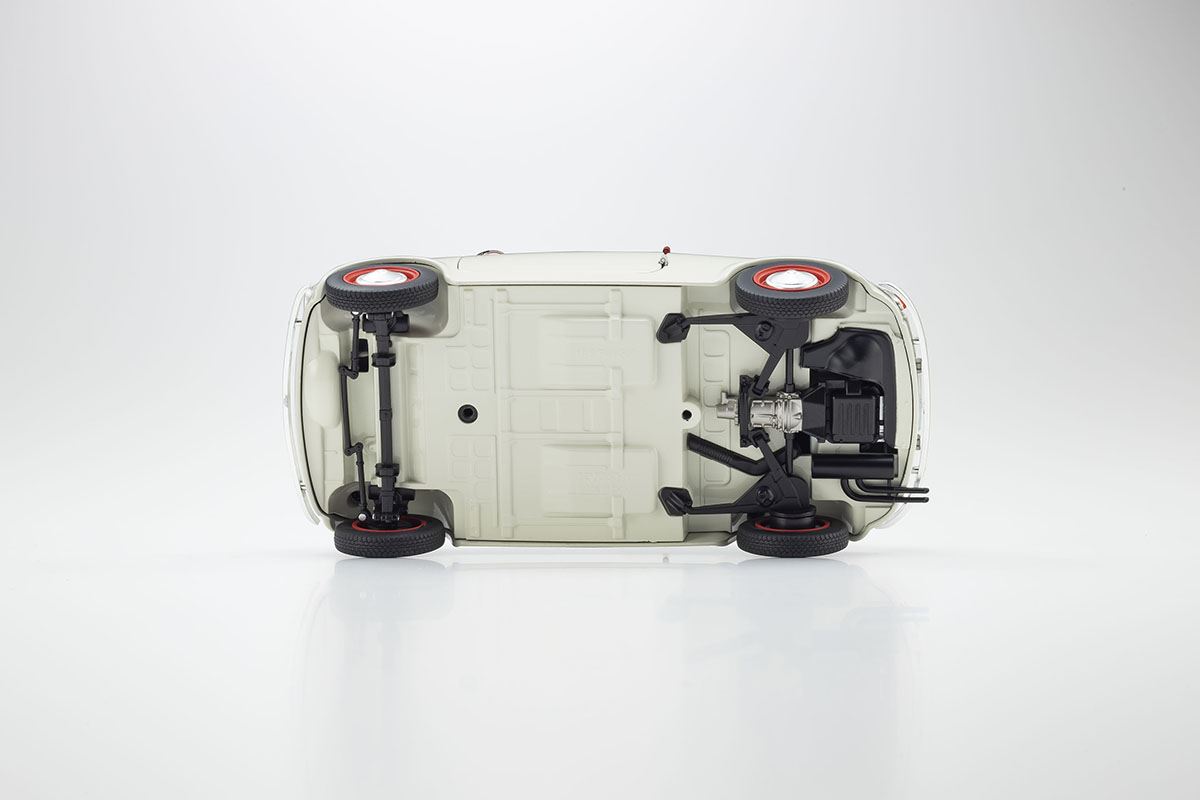 Kyosho 1:18 Fiat Nuova 500 Sport Light Gray/Red Line