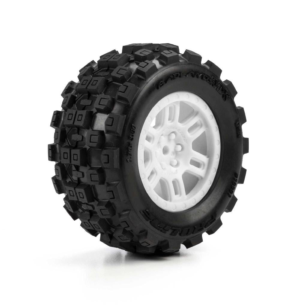 Pro-Line 1/16 Badlands Mx Front/Rear Mt Tires Mounted 12Mm White Spli