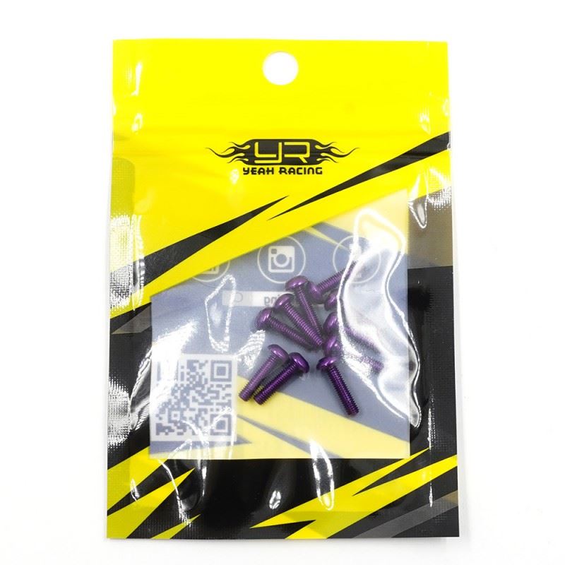 Yeah Racing Aluminum 7075 3X12Mm Hex Socket Button Head Screws 10Pcs Purple