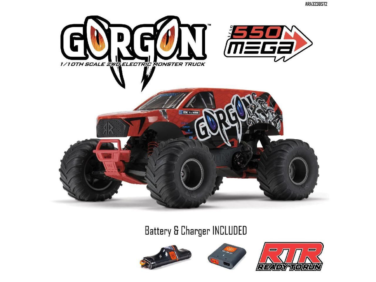 Arrma Gorgon 2wd MT 1/10 RTR Smart w/8.4v Batt/USB Charger Red