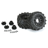 Proline 1/10 Masher Front/Rear 2.8In Mt Tires Mounted 12mm Blk Raid (