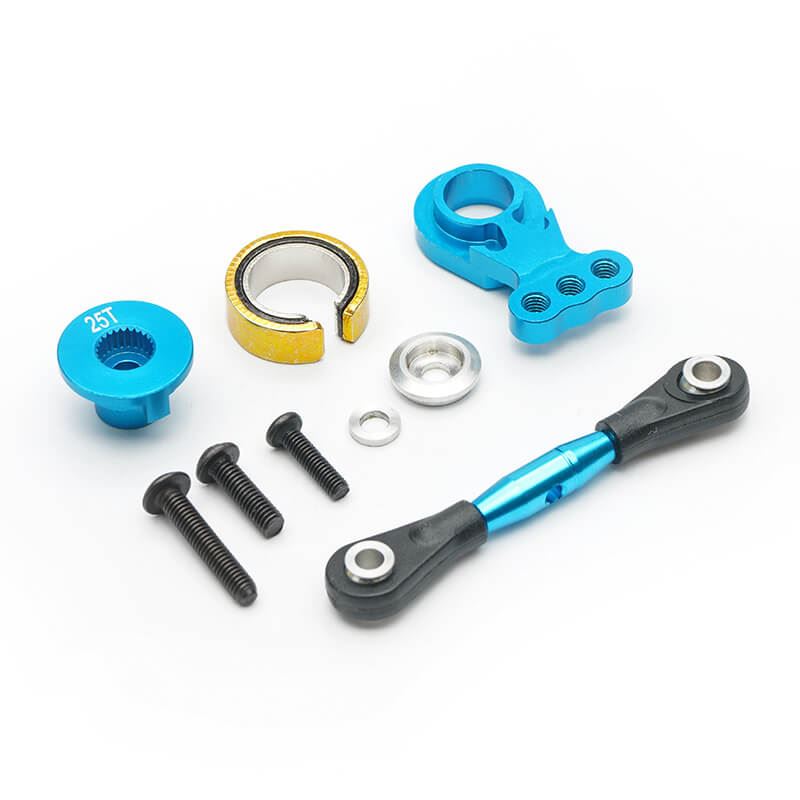 Fastrax Tamiya Tt02/B/T Aluminium 25T Servo Saver Set - Blue