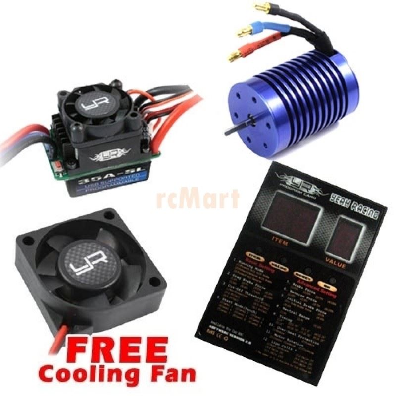 Yeah Racing Ultimate Brainpower Esc 35A (Version 2) & 9T Sensorless Brushless Motor (Bu) Set + Free Tornado Fan