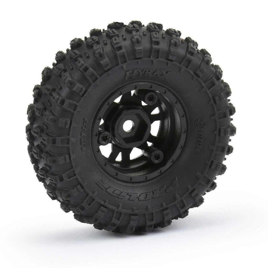 Proline 1/24 Hyrax Front/Rear 1.0In Tires Mounted 7mm Black Impulse (