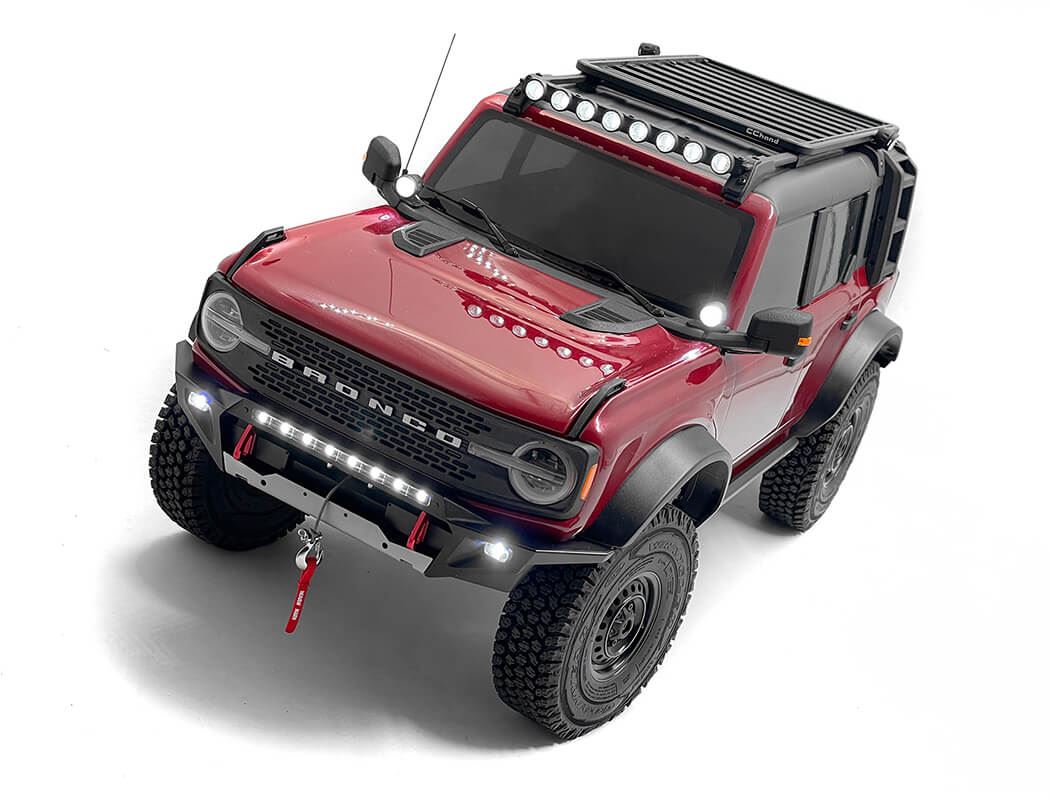 RC4WD ROOK METAL FRONT BUMPER WITH LED FOR TRAXXAS TRX-4 2021 BRONCO