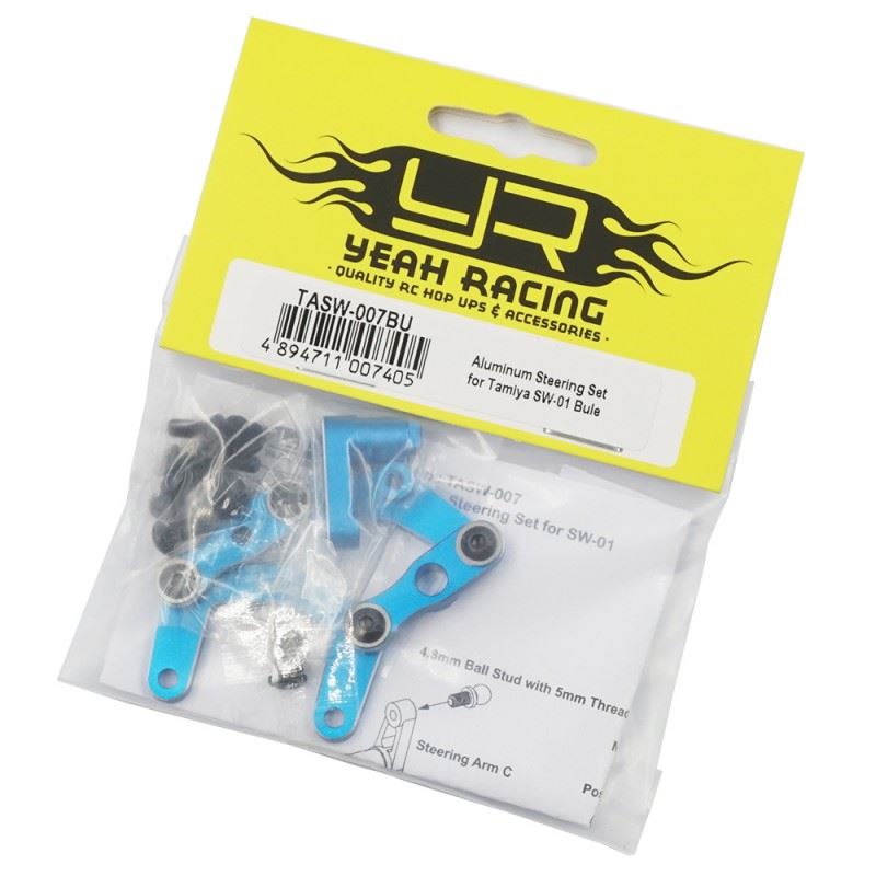 Yeah Racing Aluminum Steering Set for Tamiya SW-01 Blue