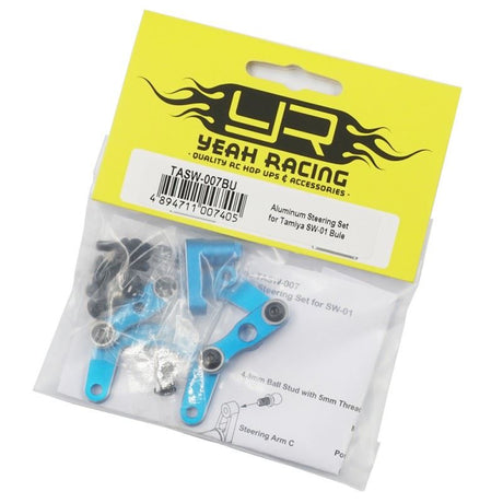 Yeah Racing Aluminum Steering Set for Tamiya SW-01 Blue