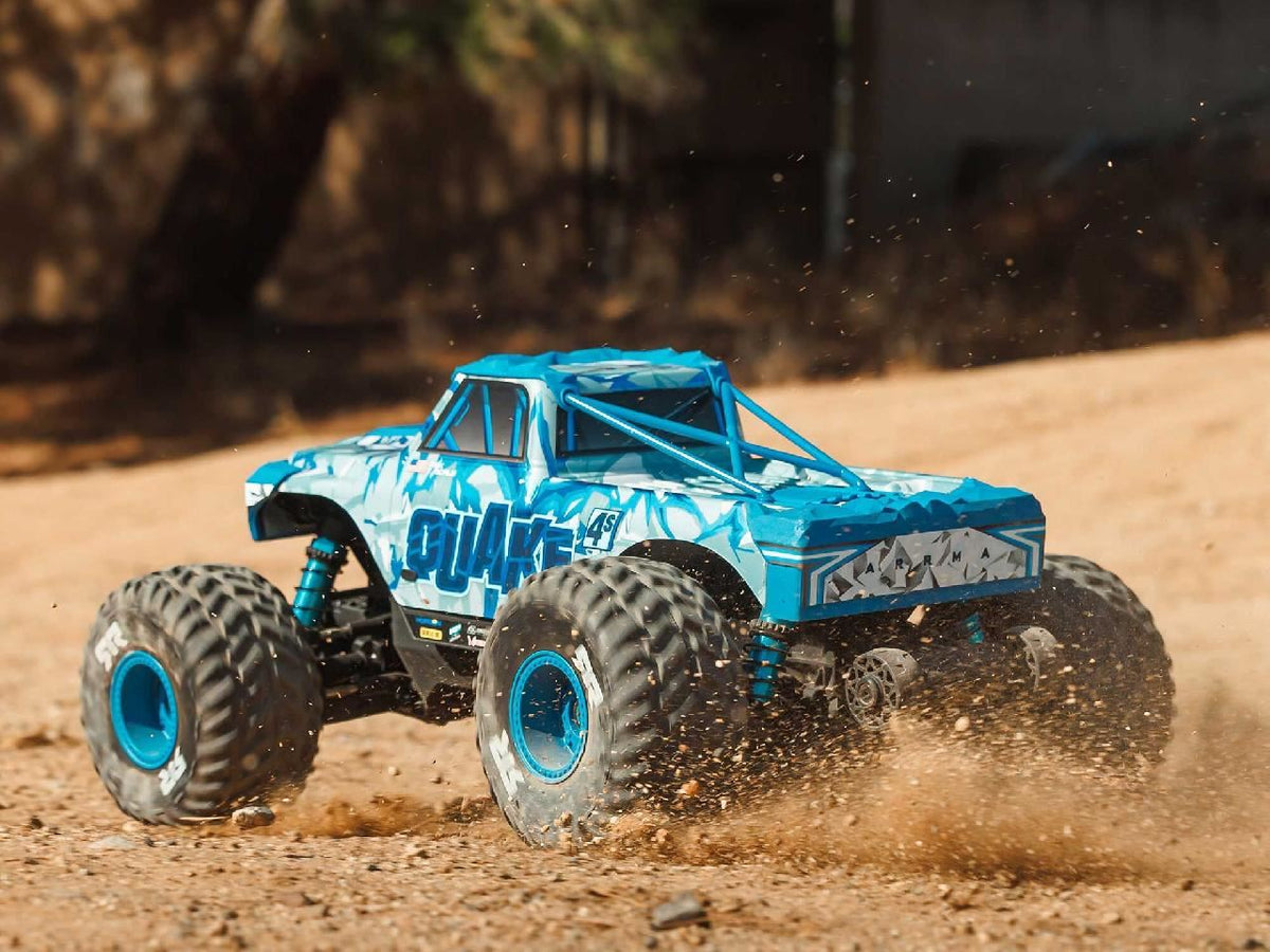 Arrma 1/8 Quake 4S Dsc 4X4 Rtr Monster Truck, White/Blue
