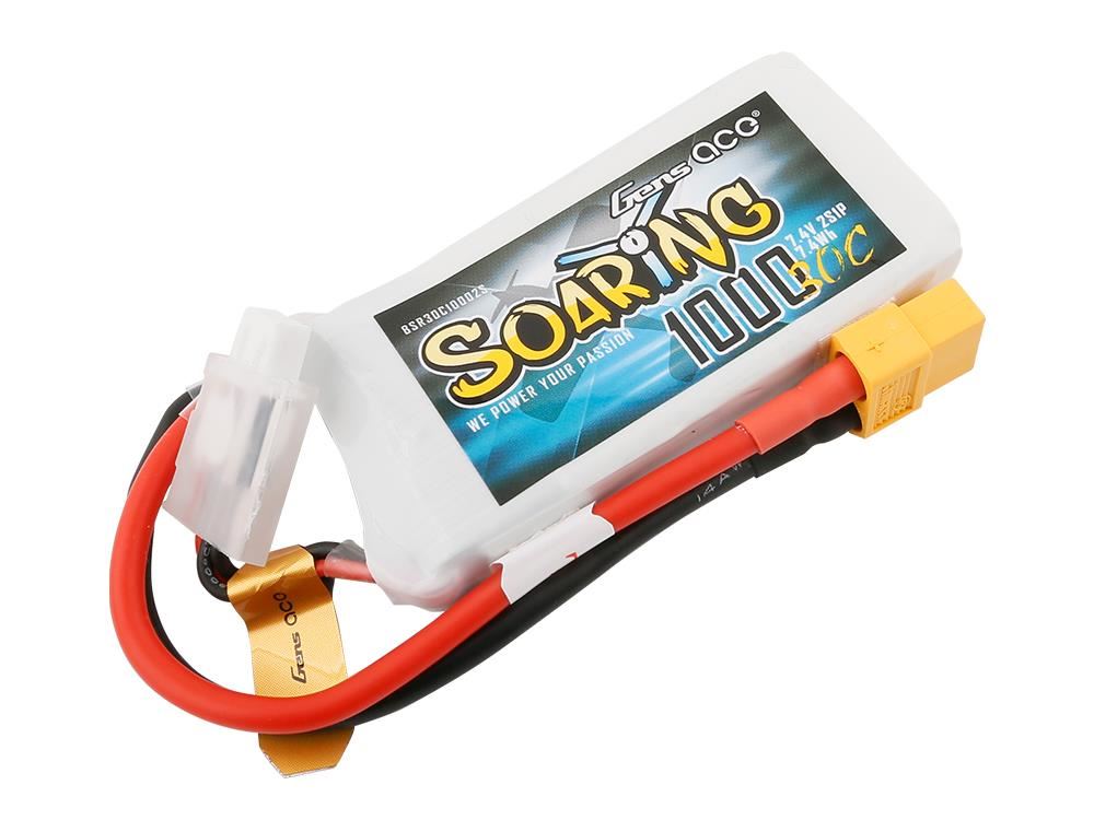 Gens Ace Li-Po 2S 7.4V 1000mAh 30C Soaring with XT60