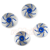 Yeah Racing Aluminum Brake Rotor 4pcs Silver/Blue For Traxxas Ford GT 4 Tec 2.0