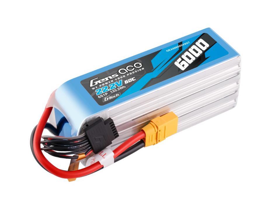 Gens Ace Li-Po G-Tech 6S 22.2V 6000Mah 60C With Xt90