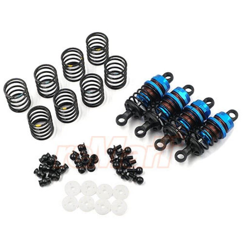 Yeah Racing Aluminum Big Bore Go 50mm Damper Set 4pcs for 1/10 RC Touring Car Blue
