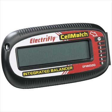 GPLANES ElectriFly Cellmatch Lithium 2-6S Balancer Meter w/LC