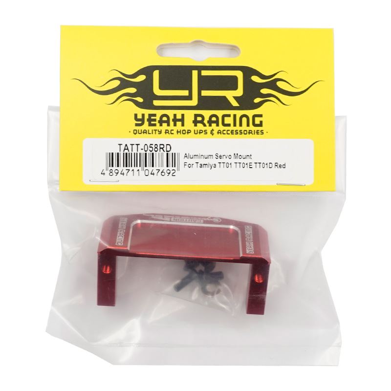 Yeah Racing Aluminum Servo Mount For Tamiya TT01 TT01E TT01D Red