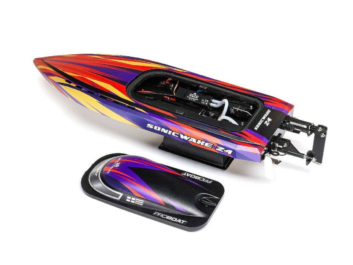 Proboat Sonicwake 24In Self-Righting Brushless Deep-V Rtr, Red
