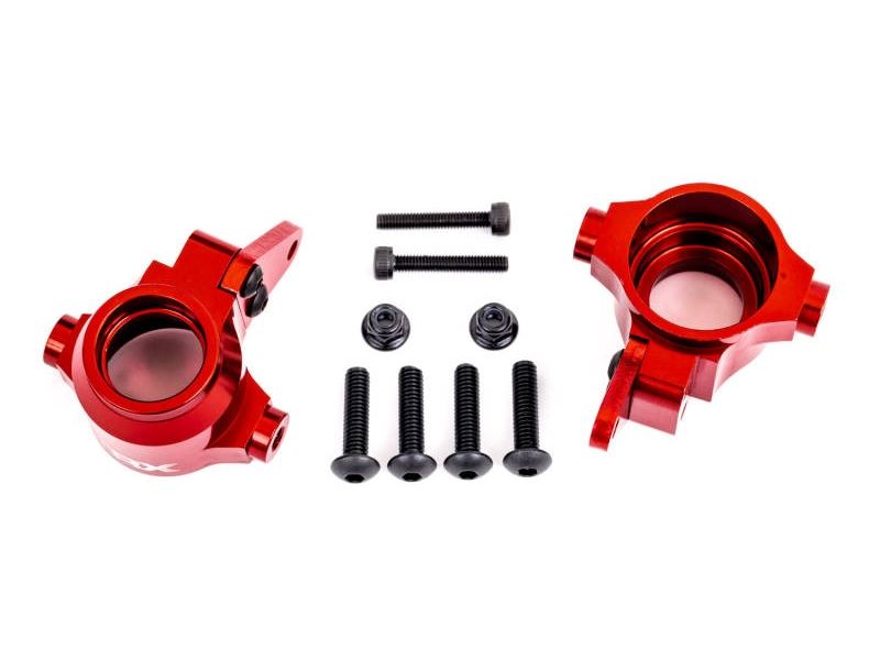 Traxxas Sledge 6s Steering Blocks 6061-T6 Aluminium (Red Anodised) (2)