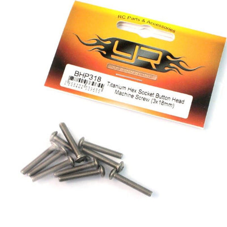 Yeah Racing Titanium Hex Socket Button Head Screws M3 x 18mm 10pcs