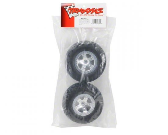 TRAXXAS Tires &wheels:SCT satin chrome w/SCT (4WD Fr/Rr,2WD Rr) TSM