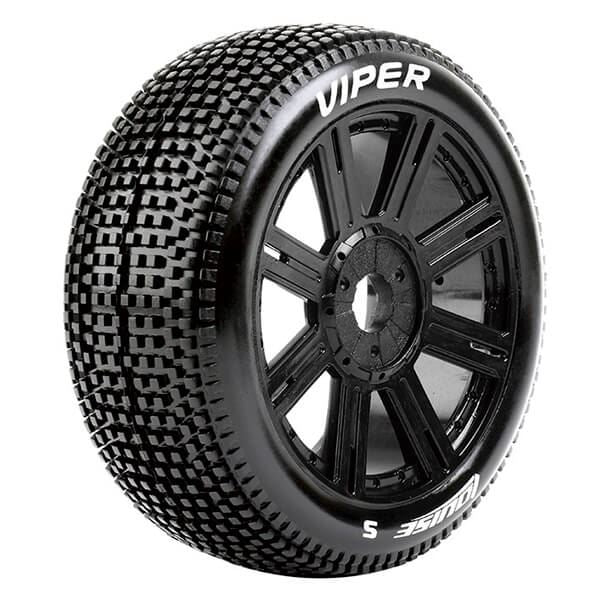LOUISE RC B-VIPER 1/8 FR/RR SOFT HEX 17MM SPOKE/BLACK